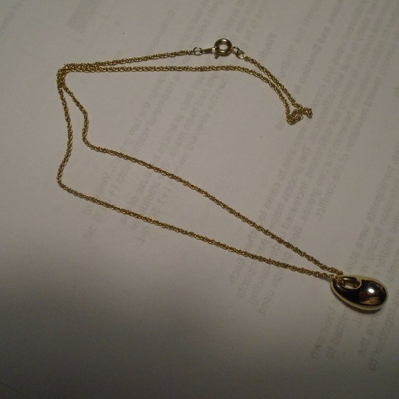 Zales Gold and Silver Necklace with Teardrop Pendant - Picture 3 of 7
